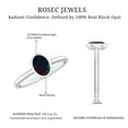 thumbnail image 5 of Rosec Jewels Black Opal Oval Engagement Ring for Women - Bezel Set Opal Solitaire Ring (5X7 mm, AAA Grade, October Birthstone), 925 Sterling Silver, US 6.00, 5 of 7