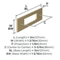 thumbnail image 5 of Amerock Medora 3-3/4 inch (96mm) Center-to-Center Rectangle Golden Champagne Cabinet Pull Backplate, 5 of 6