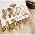 thumbnail image 2 of conjunto de aretes de perlas de moda para mujer bohemio círculo borla larga pendientes de playa joyería 6 pares/set, 2 of 4
