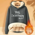 thumbnail image 3 of Womens Winter Warm Fleece Sherpa Lined Hoodies Sweatshirt Hooded Casual Thick Plus Size Pullover Tops, 3 of 4