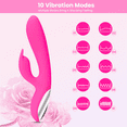 thumbnail image 4 of Dual Vibrating Massager, Cordless Vibrator Silicone with 10 Powerful Vibration Modes, G-Sport Stimulator Rabbit Vibrator Adult Sex Toys for Women Toys Soft for Lover, 4 of 10
