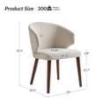 thumbnail image 3 of Dining Chairs Set of 4 Wingback Accent Chair Upholstered Armrest Solid Wood Legs Living Room Kitchen Restaurant Linen, 3 of 7