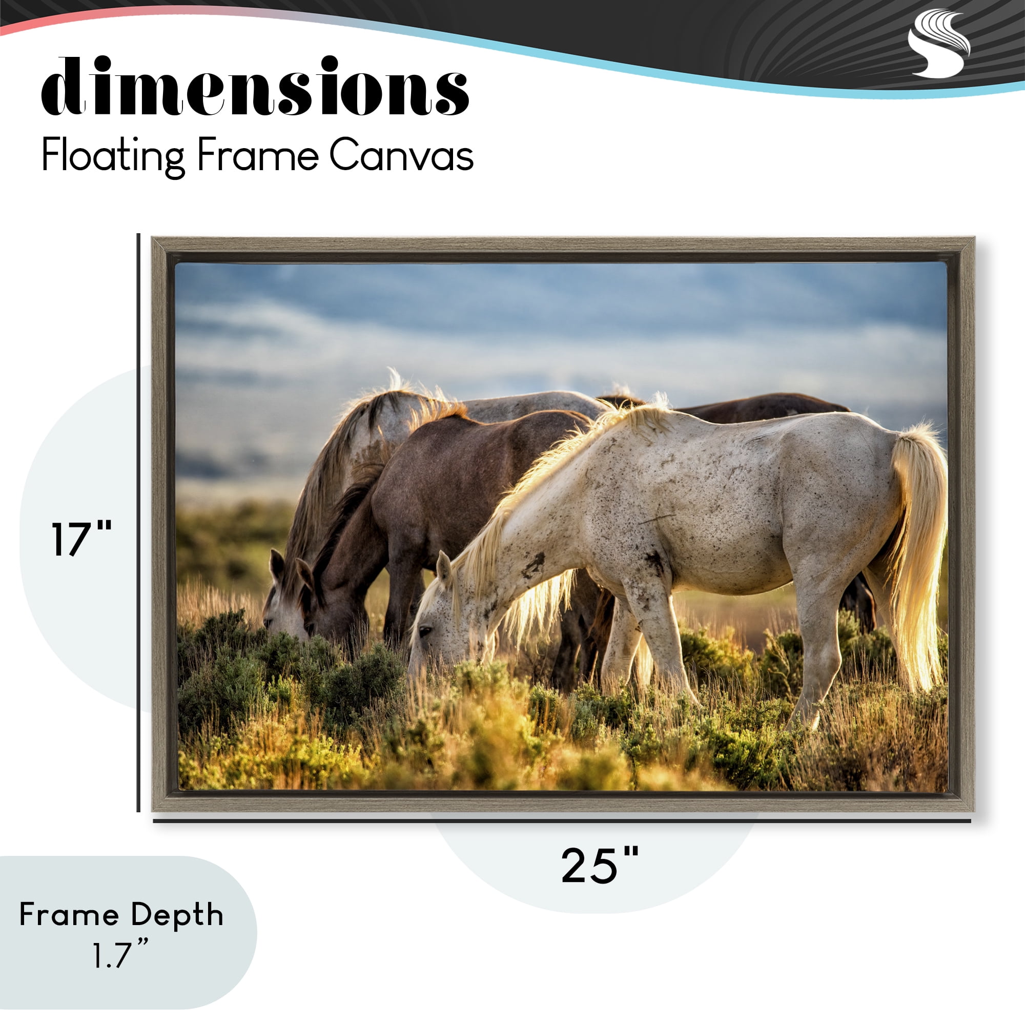 Stupell Industries Equine Evening Graze Brown Framed Floater Canvas Wall Art, design by Tim West