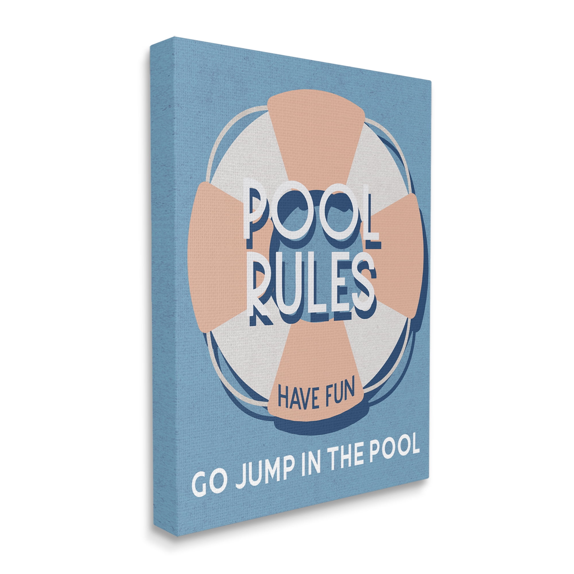 Stupell Industries Vintage Pool Rules Nature Painting Gallery Wrapped Canvas Art Print Wall Art, 16 x 20