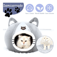 thumbnail image 3 of 2 En 1 Cama Cueva Y Casa Para Gato Perro Cachorro Con Cojín Belug, Gris, 3 of 5