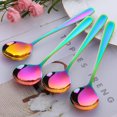 thumbnail image 3 of HZXC-Soup Spoon Set, 304 Stainless Steel Table spoon, 6.89 Inch Round Dessert Spoons, Dinner Spoon for Cereal, Porridge, Yogurt, Dishwasher Safe (6, Rainbow), 3 of 4