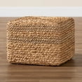thumbnail image 6 of bali & pari Marella Modern Bohemian Natural Brown Seagrass Accent Footstool, 6 of 7