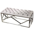 thumbnail image 2 of Cortesi Home Kora Long Contemporary Metal Bench Ottoman in Grey Velvet, 43x17x18, 2 of 4