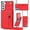 Red, variant on Samsung Galaxy S 21 FE 5g Phone Case with Card Holder for Women Men,Crossbody Wallet Case for Samsung S21FE phone Case with Strap,Leather PU Flip Cover Magnetic Clasp Kickstand Case,6.4",Black