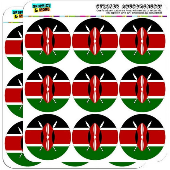 Kenya National Country Flag 18 2" Planner Calendar Scrapbooking Crafting Stickers