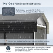LZBEITEM 13x20 Ft Outdoor Heavy Duty Metal Carport with 4 Sidewalls & Galvanized Steel Roof for Cars, Boats, and Truck