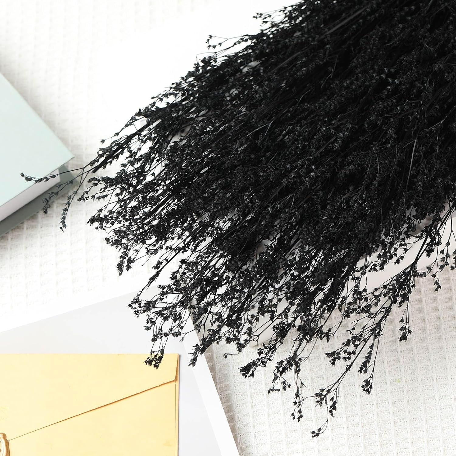 Dried Flowers Babys Breath Bouquet, – 17 Inch 3500+ Preserved Natural Flowers, Dried Floral Arrangements for Wedding Decor, Farmhouse Vase Crafts, DIY Wreath, Home Party Decoration, Black