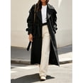 thumbnail image 6 of Womens Oversized Long Trench Coat Double Breasted Lapel Windproof Overcoat with Belt, 6 of 6