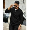 thumbnail image 4 of COOFANDY Men 1/4 Zip Polo Sweatshirt Long Sleeve Lightweight Collar Pullovers for Spring Fall Winter, 4 of 7