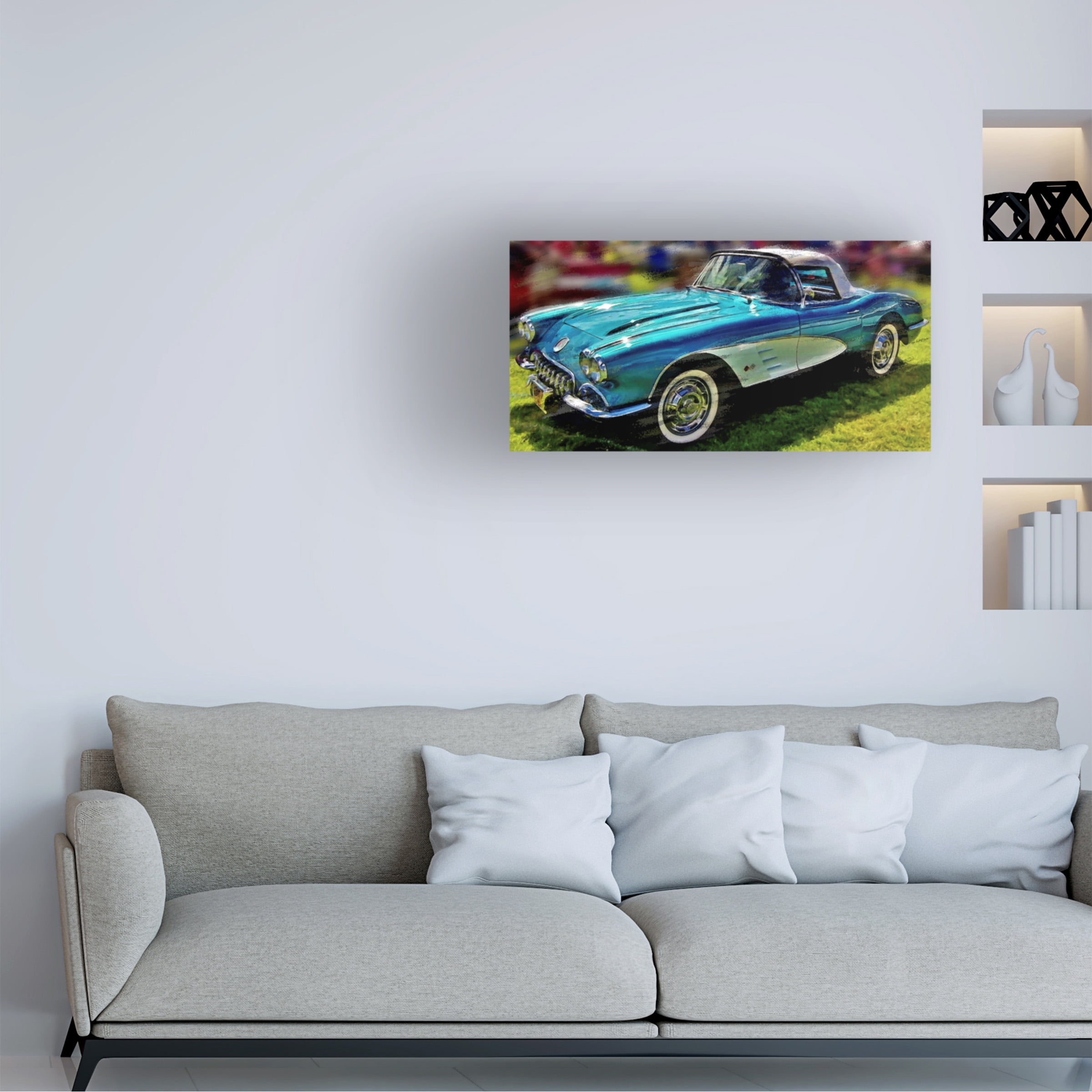 David Manlove '58 Corvette 1' Canvas Art