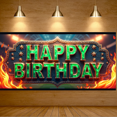 thumbnail image 4 of Football Themed Neon Style Happy Birthday Banner Background Decors Party Supplies Photography Props Birthday Party Backdrop, 4 of 7
