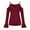 Red, variant on Womens under $10 2026 ! asdoklhq Womens Plus Size Dresses,Women's V-neck Casual Off Shoulder Strap Long Sleeve T-shirt Top Blouse