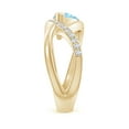 thumbnail image 2 of ANGARA Natural Criss Cross Pear Shaped Aquamarine Ring with Diamond Accents in 14K Yellow Gold for Women (Size-8x6mm) | March Birthstone, Anniversary, Jewelry Gift for Women | Natural Aquamarine Ring, 2 of 7