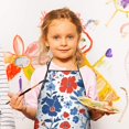 thumbnail image 3 of Pioneer Flower Floral Print Pattern Kids Aprons for Girls and Boys,Adjustable Neck Strap Toddler Aprons for Kids Cooking Baking, 3 of 7