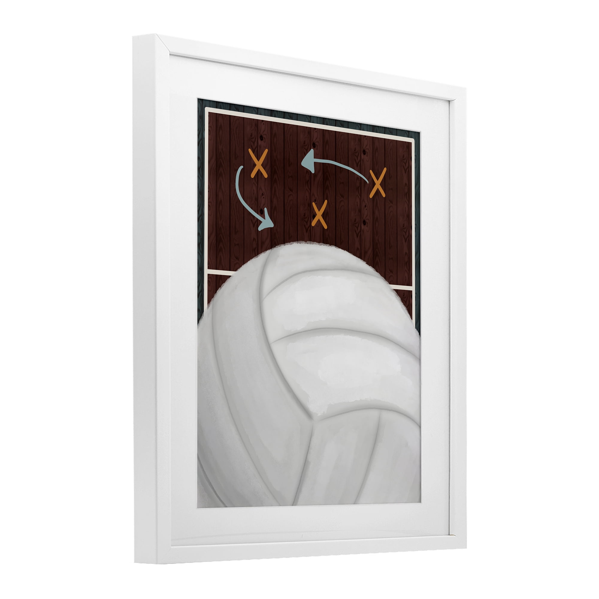 Stupell Industries Volleyball Court Tactics White Framed Print Under Glass, design by Jennifer Stith