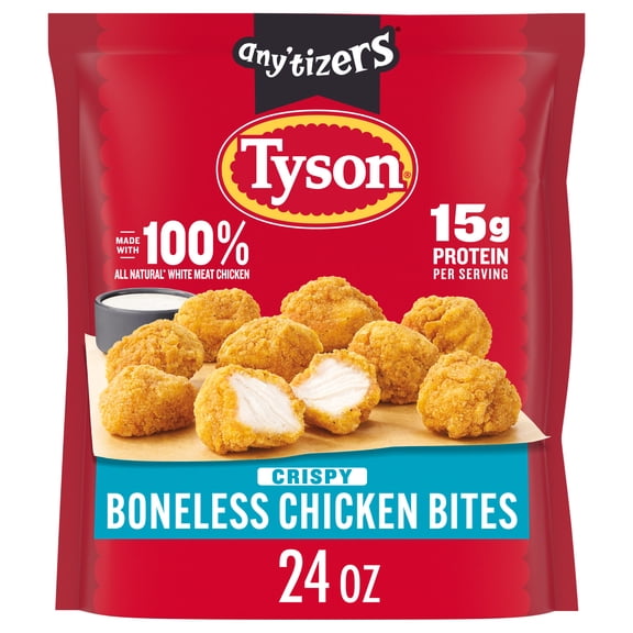 Tyson Any’tizers Crispy Boneless Chicken Nugget Bites, 24 oz (Frozen, Fully Cooked)