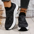 thumbnail image 2 of Women's Platform Shoes Mesh Sneakers Wedges Outdoor Travel Black 40, 2 of 7