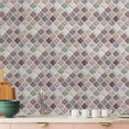 thumbnail image 6 of Walplus Peel and Stick Backsplash Arabesque Old Rose Mocha 3D Tile Decals 32 Sheets 11" x 8", 6 of 11