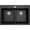 Black, variant on Karran Usa QT-810-CN 33" Top Mount Double Equal Bowl Quartz/Granite Kitchen Sink -