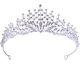 thumbnail image 2 of Corona de cristal, tiara de princesa, accesorios para el cabello de novia, tiara de diamantes de imitación, para niñas y mujeres, bodas, bailes, desfiles, fiestas de cumpleaños, Navidad (plata) Rojo Verde, 2 of 5
