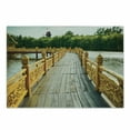 thumbnail image 1 of Countryside Cutting Board, Bridge Timber Warm Tone Tourist Attractions River Traveling Waterscape, Decorative Tempered Glass Cutting and Serving Board, in 3 Sizes, by Ambesonne, 1 of 2