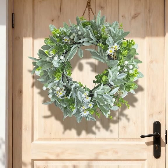 Boxwood Small Wreath For Front Door - Seasonality Mini Leaves Wreath, Indoor Outdoor Hanging Decor for Wall Window Wedding Home Party Farmhouse (C)