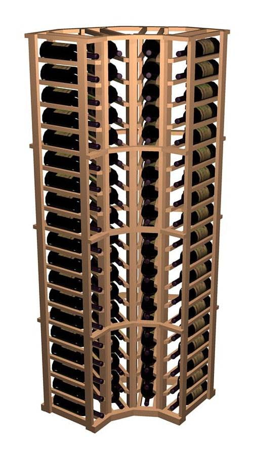 Designer Curved Corner Wine Rack (Rustic Pine Midnight Black Stain