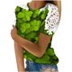 thumbnail image 2 of Puntoco Liquidación de blusas cortas para mujer, blusas con cuello redondo y manga corta con estampado para mujer, 2 of 5