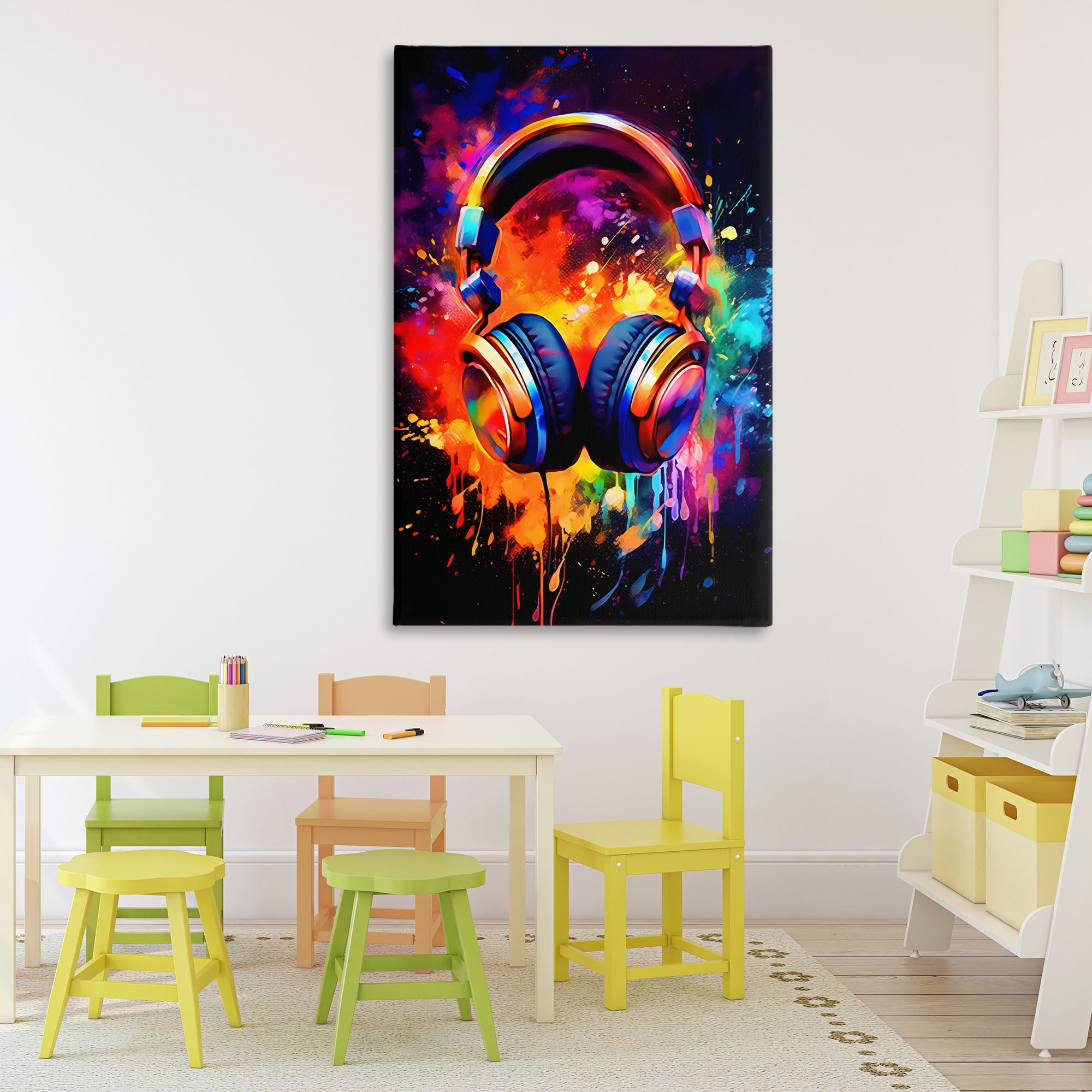 Stupell Industries Musical Color Pop Splash Canvas Wall Art, design by Creative Studio