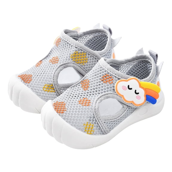 LNMQLPDBS Toddler Summer Shoes Color Block Printed with Mesh Anti Kick Breathable Wear Sandals Non-Slip Cute First Walking Sneakers Anti-Slip Sole Summer Sandals for Toddler Boys Girls