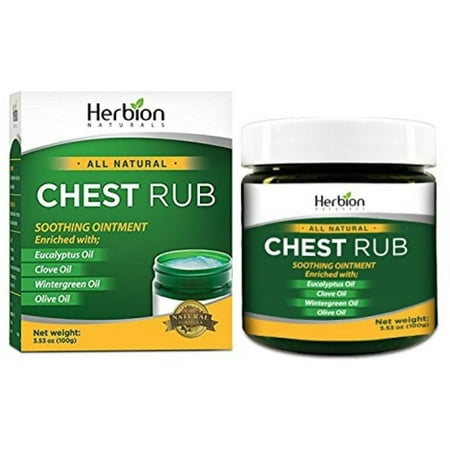Herbion  All Natural Chest Rub, 3.5 oz (Best Natural Sinus Decongestant)