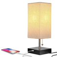 thumbnail image 1 of Brightech Grace LED USB Bedside Table & Desk Lamp – Modern Lamp with Soft, Ambient Light, Unique Lampshade & Functional USB Port – Perfect for Table in Bedroom, Living Room, or Office - Black, 1 of 4