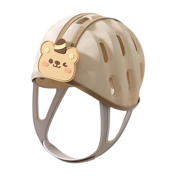 Casco de bebé Protector de sombrero cómodo casco infantil ligero para niños y niñas marrón