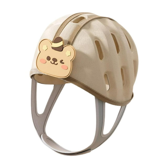 Casco para bebé, casco infantil, suave, anticolisión, cómodo, protección para la cabeza de los niños pequeños, marrón