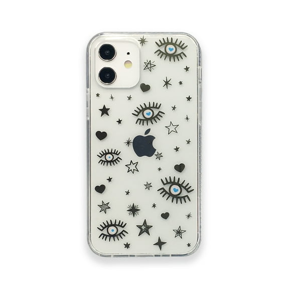 Celestial Evil Eye Star Clear iPhone Case for iPhone 12,ProMax & 12 Mini, iPhone 13, 13 Pro& 13 Pro Max, Aesthetic Gold Mirror Effect iPhone Case| Drop Protection, Shockproof & Scratch Resistant