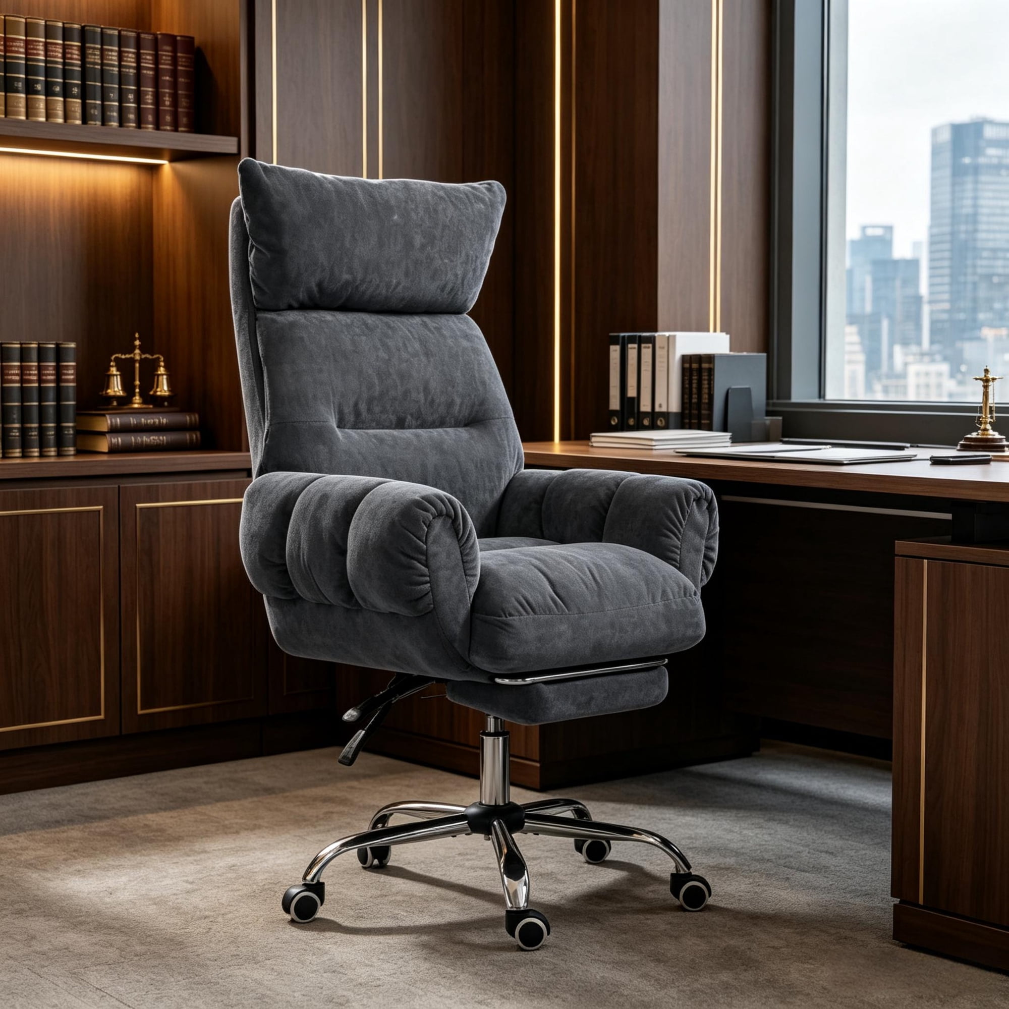 swivel rolling office chair plush product