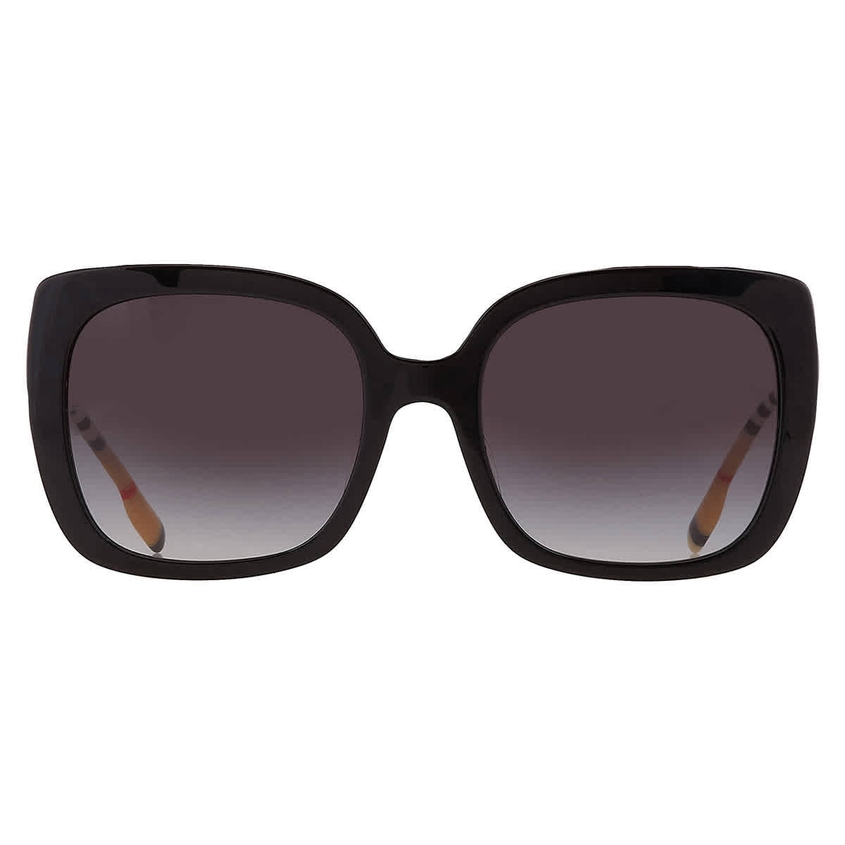 Burberry Caroll Womens Square Sunglasses, Black Frame, Grey