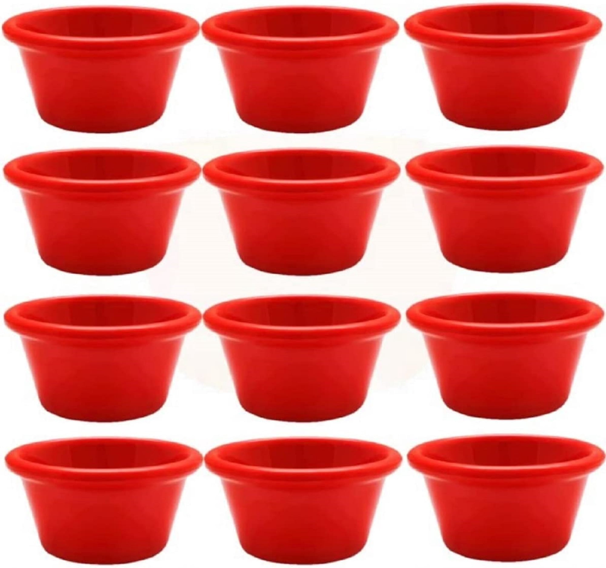 Red Rocqgroup Ramekin Truecraftware – Set of 12- Smooth Ramekin 2-1/2 oz. Pure Red Color ...