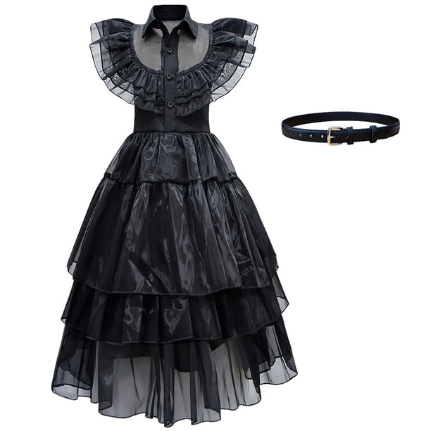 Vestido de actuación de la familia Adams, vestido con velo, vestido de velo negro de Adams, miércoles, Adams cosl