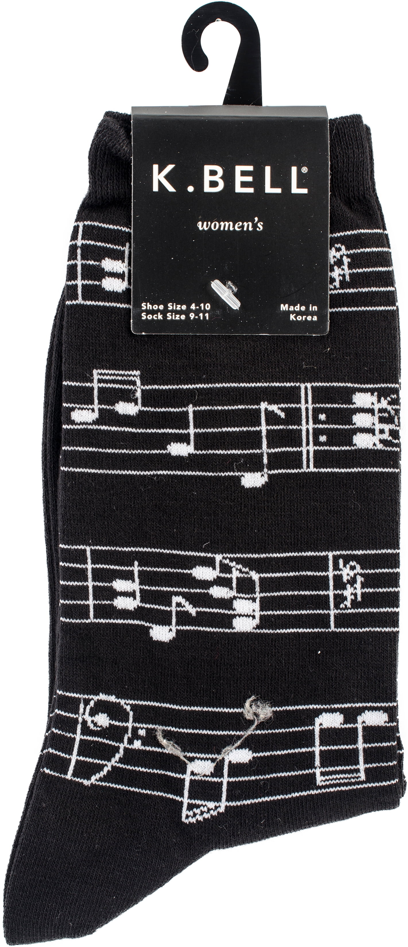 K. Bell Socks Novelty Crew Socks Making Music Black