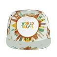 thumbnail image 2 of Haiem World Travel3 Classic Snapback Cap Flat Bill Hat Baseball Cap Adjustable Size Cotton Dad Hat, 2 of 9