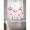 thumbnail image 4 of Pink Spring Floral Sheer Curtains 72 Inch Length 2 Panels Set, Watercolor Botanical Summer Flower Voile Window Treatment Rod Pocket Curtains Sheers Drapes for Bedroom/Living Room/Kitchen 52"x72"x2, 4 of 7