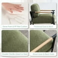 thumbnail image 3 of Comfort Stretch Green Accent Chair Armchair Chenille Mid Century Modern Accent Chair Metal Leg Comfy Cushion, 3 of 7