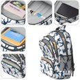 thumbnail image 4 of Baseballs and Player Silhouettes White Backpack for School, Cute School Bag with Adjustable Shoulder Straps and Padded Back, 16.9"x12.6"x5.9", 4 of 5