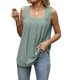 thumbnail image 1 of Camiseta sin mangas para mujer, camiseta sin mangas, ajuste holgado, cuello cuadrado, cómoda para viajes de cita, 1 of 8